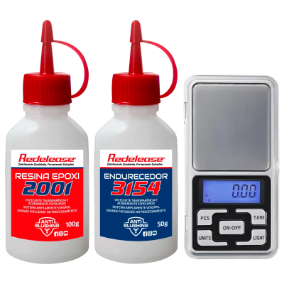 Kit Resina Epóxi 2001 Transparente 150g + Mini Balança de Precisão