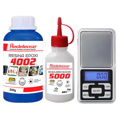 Kit Resina Epóxi 4002 Ultra Transparente 286g + Mini Balança de Precisão