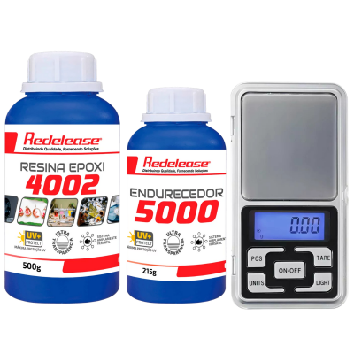 Kit Resina Epóxi 4002 Ultra Transparente 715g + Mini Balança de Precisão