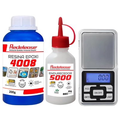Kit Resina Epoxi 4008 Ultra Transparente 286g + Mini Balança de Precisão