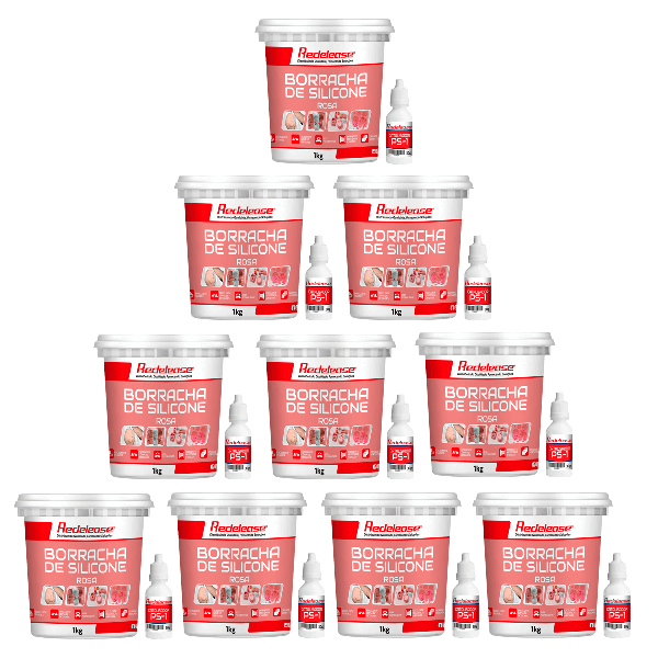 Borracha De Silicone Rosa Media Flexibilidade para Moldes Com Catalisador (10,30 Kg)