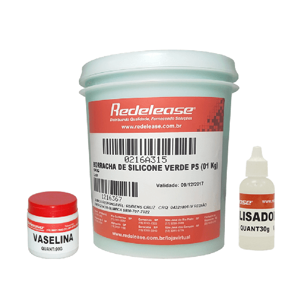 Kit Borracha De Silicone Verde + Vaselina