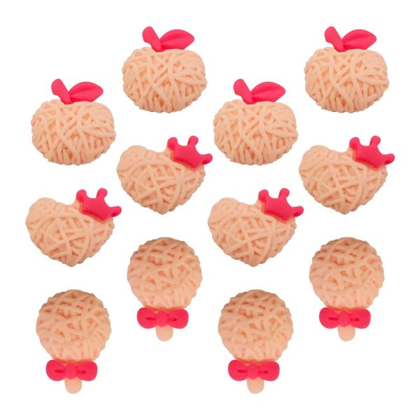 Charms Apliques para Decoração Delicado Rosa (12 Un)