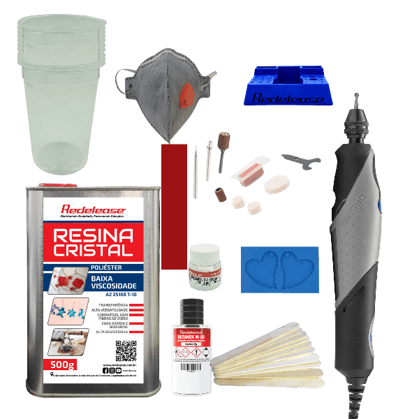 Kit Iniciante de Joias Afetivas com Resina + Organizador Dremel Brinde