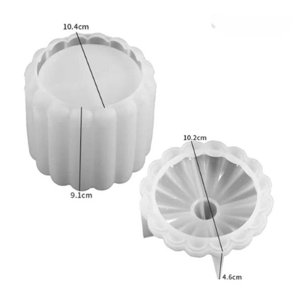 Molde de Silicone Formato Pote com Tampa Modelo 13
