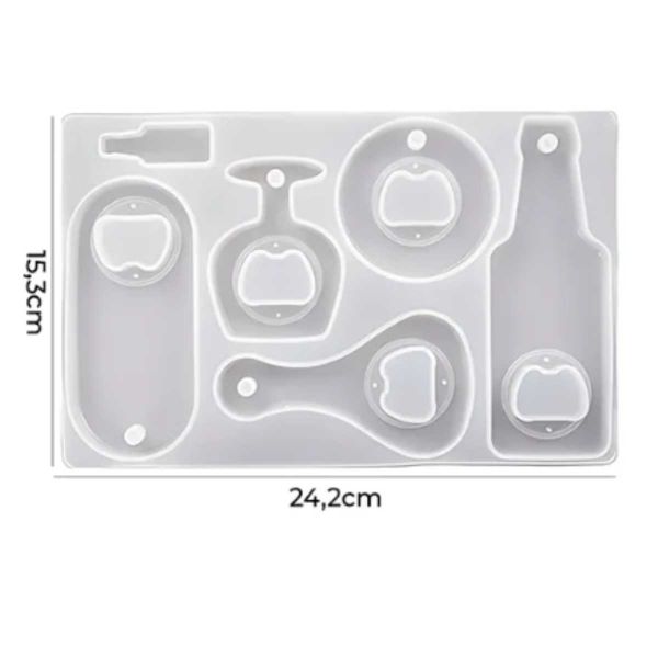 Molde de Silicone Formato Abridor de Cerveja