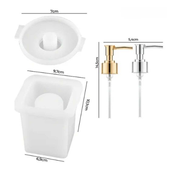 Molde de Silicone Saboneteira Quadrada para Líquidos Modelo 1