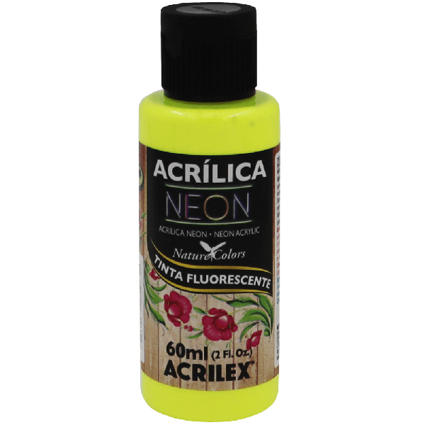 Tinta Acrílica Amarelo Limão Neon (60ml)